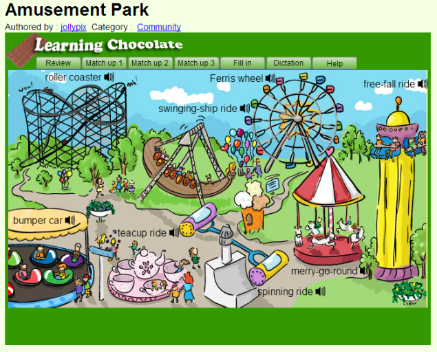Amusement Park- interactive (SOURCE: learningchocolate.com)
